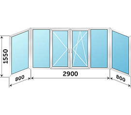 Холодное окно на балкон раздвижное Provedal 4500x1550