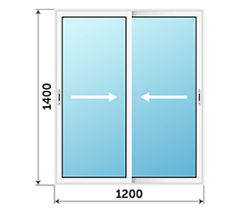 Двухстворчатое окно ALUMARK 1200x1400