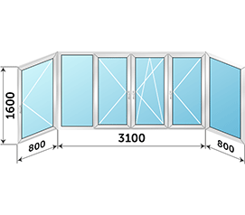 Холодное окно на балкон раздвижное Provedal 4700x1600