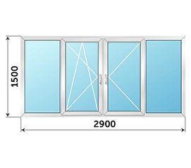 Холодное окно на балкон раздвижное ALUTECH 2900x1500