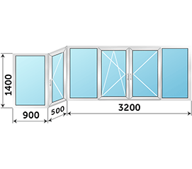 Холодное окно на балкон распашное NEWTEC 4600x1400