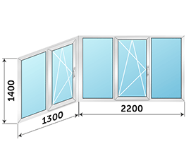 Холодное окно на лоджию распашное ALUTECH 3500x1400