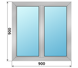 Двухстворчатое окно ALUMARK 900x900